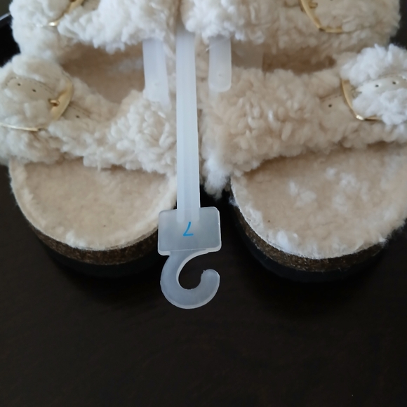 Auden Women's Jane Cream Two Band Buckle Slide Slippers Size 7 - Picture 5 of 12